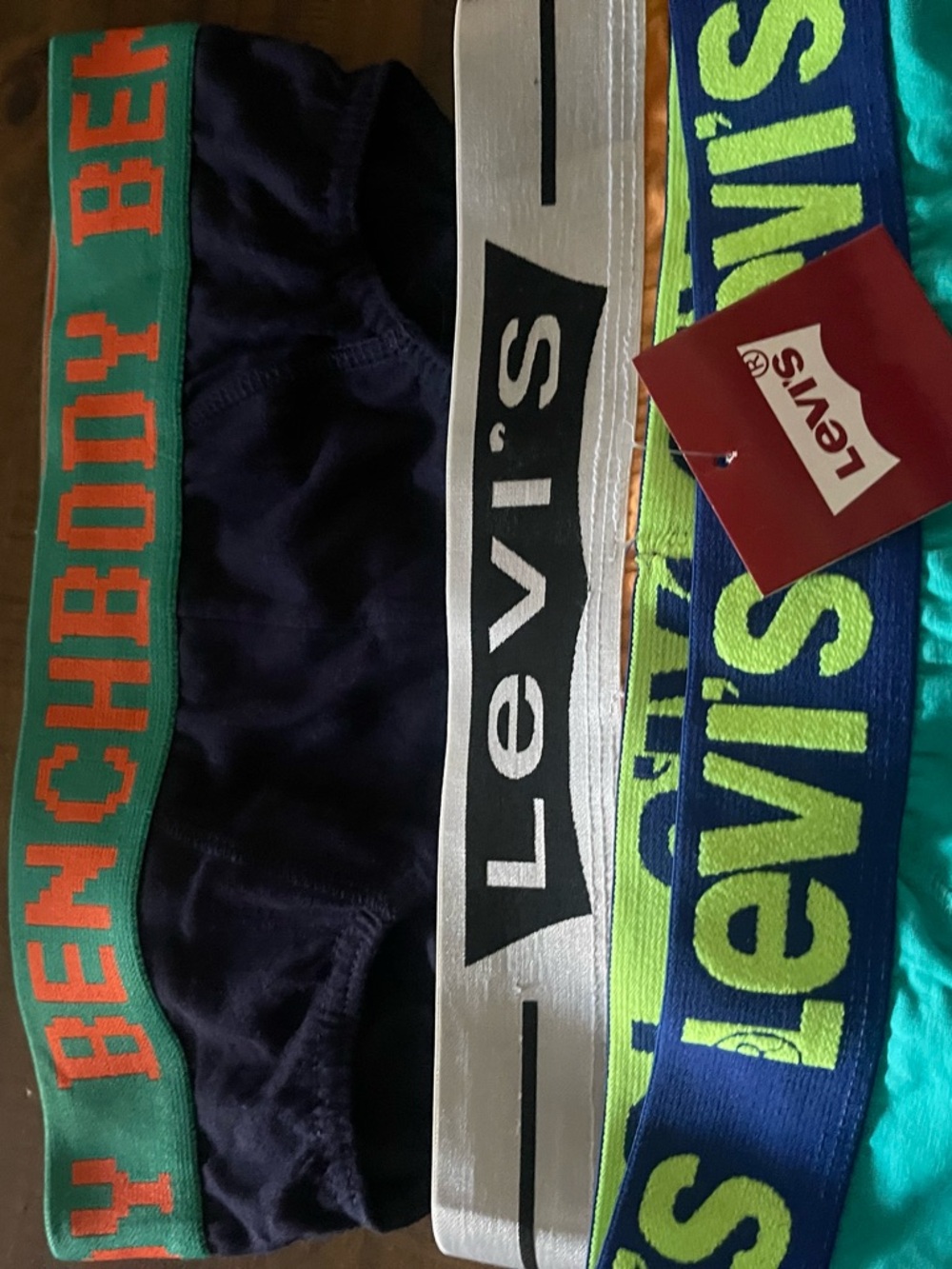 Levi's Navy, Turquoise & Lime Branded Waistband Boxer Briefs
